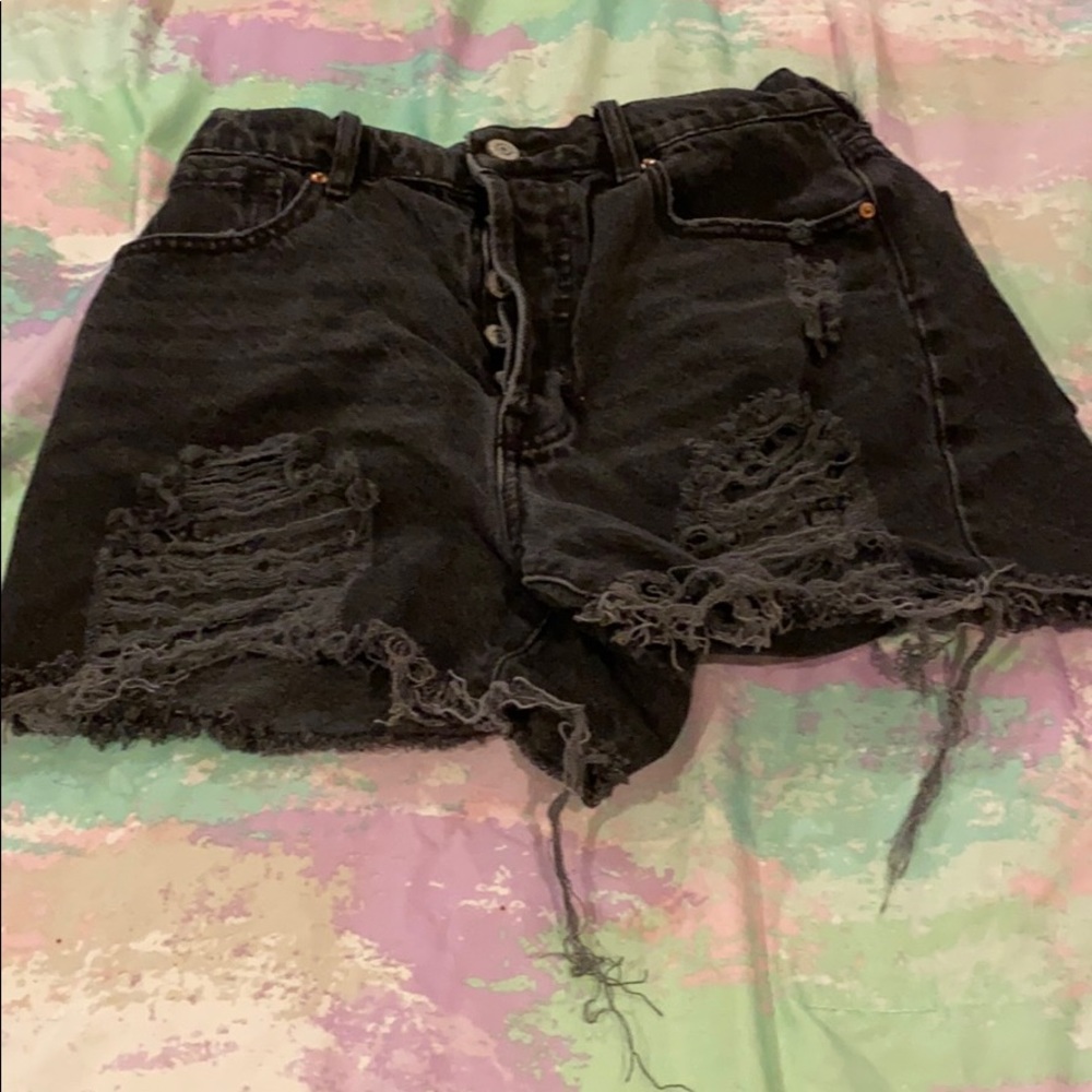 Pacsun black ripped high waisted jean shorts
